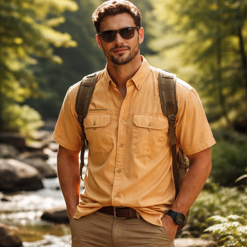 Guide’s Choice Men’s Outdoor Lightweight Button Down Shirt Large